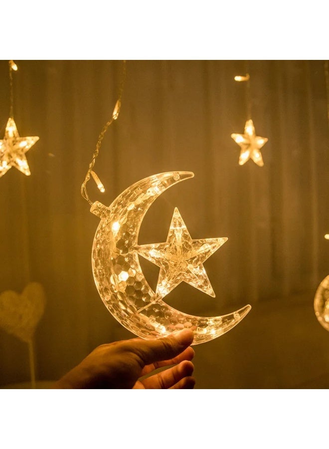 Ramadan Decorative LED String Lights – 3 Meter Warm White Crystal Star & Moon (20 LEDs) - Image 5